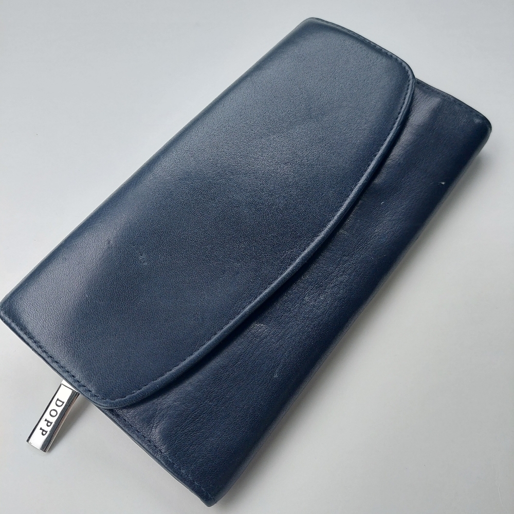 Leather Dopp Wallet Long Wallet Black  ( Bag E) - Picture 3 of 5